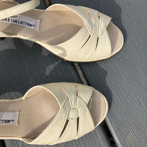 Open toe strappy cream heels Hush Puppies Premiere Collection Y2K size 6.5 - Picture 3 of 10